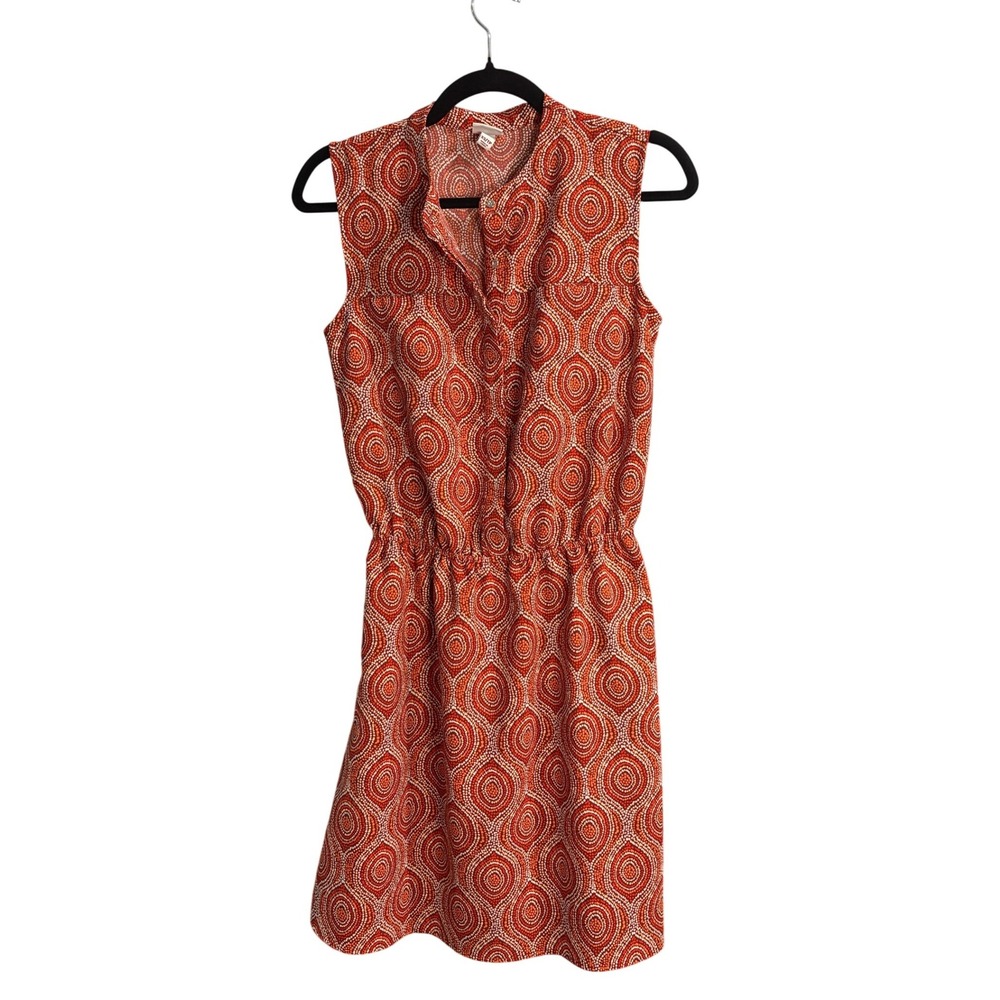 Merona‎ Sleeveless Geometric Shirt Dress Orange Red Boho XS